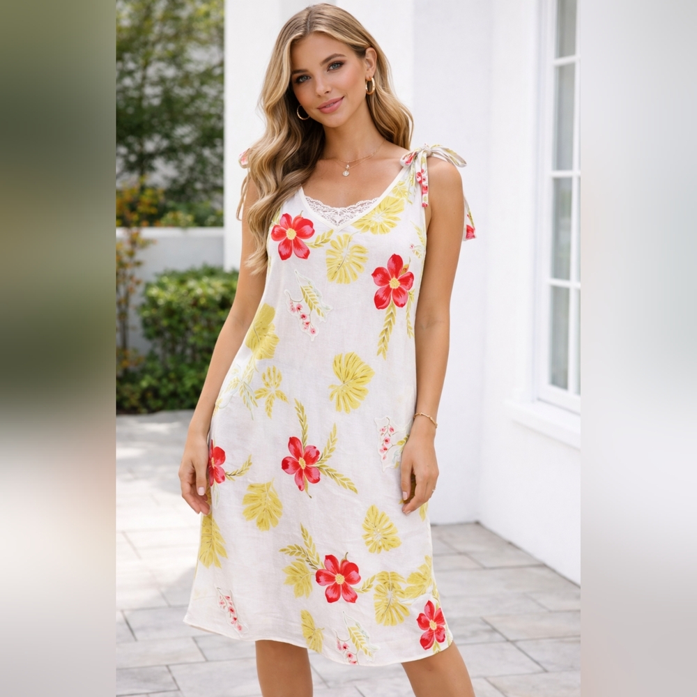 Uniform John Paul Richard Linen Floral Dress | XL
